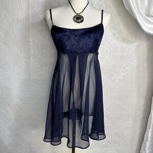Vintage Victoria’s Secret Navy Blue Babydoll Dress